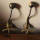 Set of 2 double coat hooks in brass