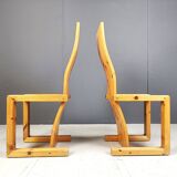 Chaises de salle à manger vintage en bois de pin finlandais, années 1970