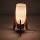 1970s Czech Mid-Century Glass and Wood Tripod Table Lamp by Dřevo Humpolec