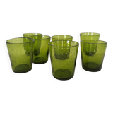 Lot de 7 verres Biot vert