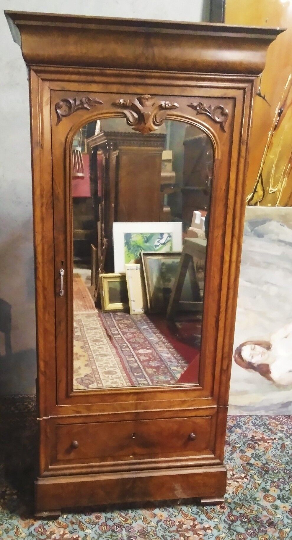 Louis Philippe wardrobe in walnut bramble