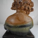 Old plaster bust under study art deco antique french bust 30s