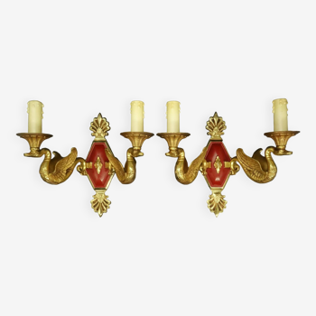 Pair of Empire style swan sconces from Petitot