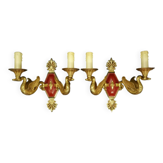 Pair of Empire style swan sconces from Petitot