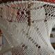 Large vintage macramé pendant lamp in cotton thread and wool, 120 cm.