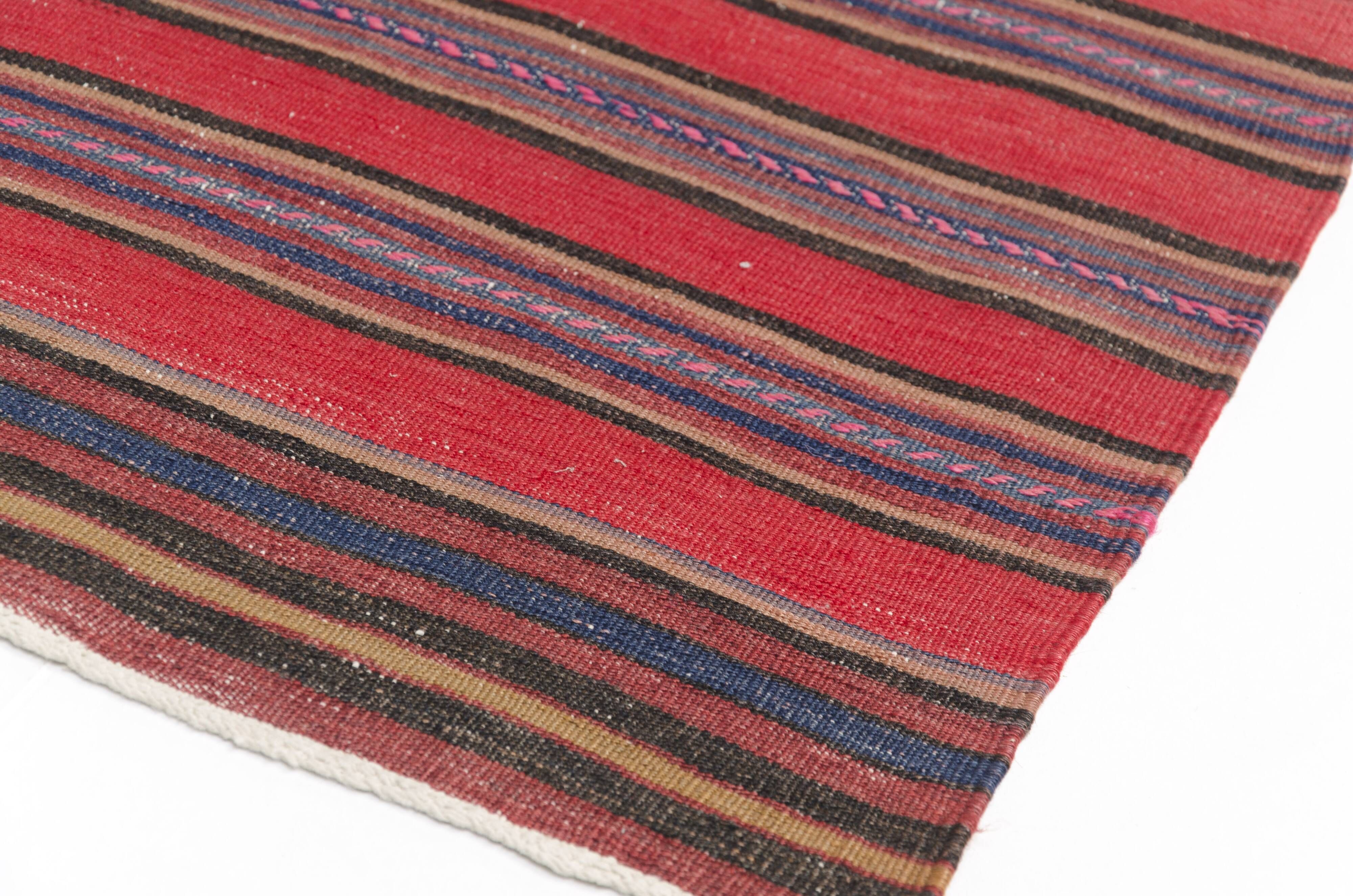 Vintage Striped Anatolian Kilim – 224 x 143 cm – Minimalist  sku 133