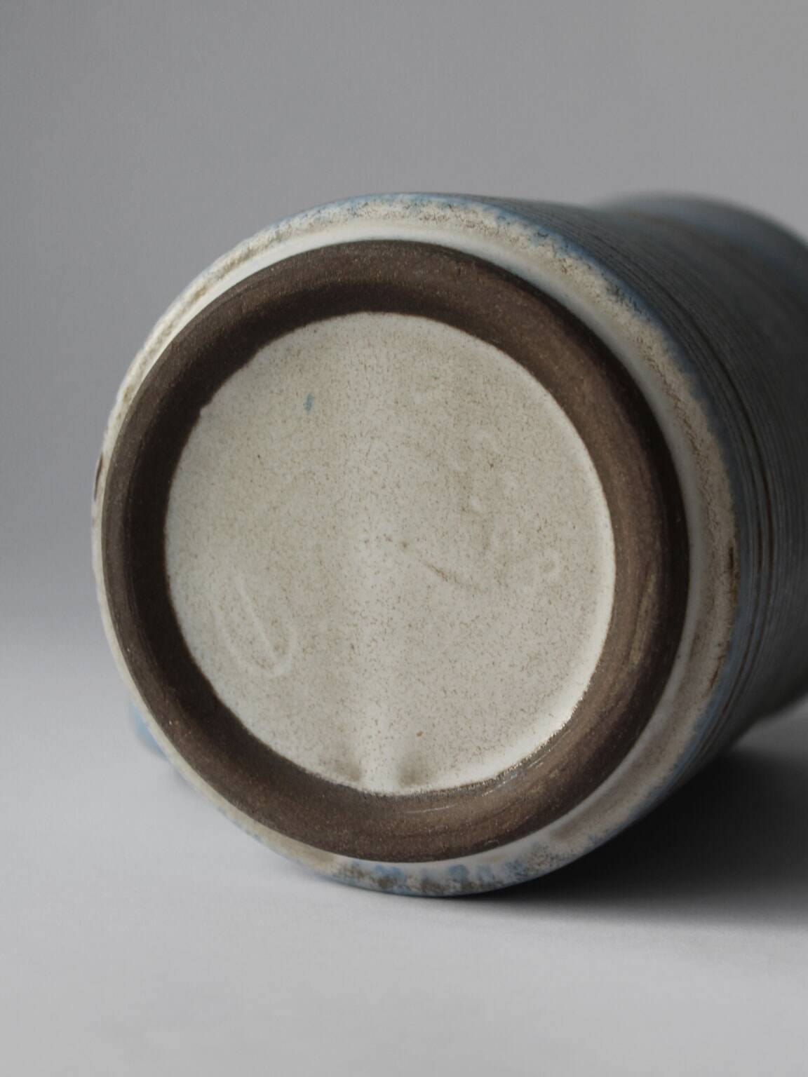 Turquoise Ribbed Mid-Century Ceramic Jug 1L