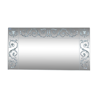 Mirror with engraved decoration 103 X 191 cm