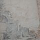 Pencil drawing "Landscape of Ruins" 1918 signed and dated