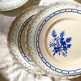 10 Mismatched Porcelain Plates ~ White Gold Porcelain Plates ~ LIMOGES Plates ~ Dishes