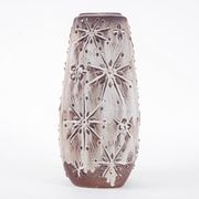 Beige ceramic vase, German design, 1960s, made in West Germany