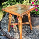 Bamboo side table/small tiles
