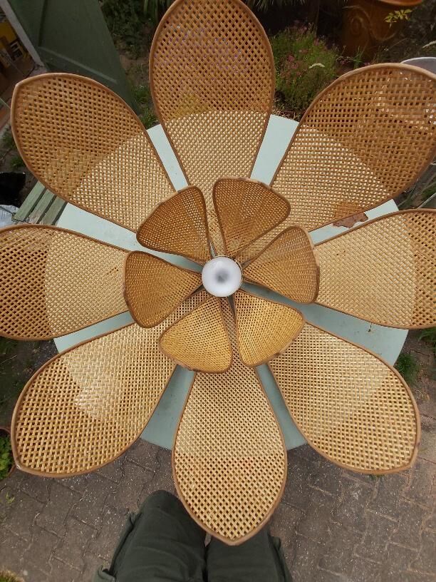 Lotus flower suspension in vintage cannage