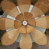 Lotus flower suspension in vintage cannage