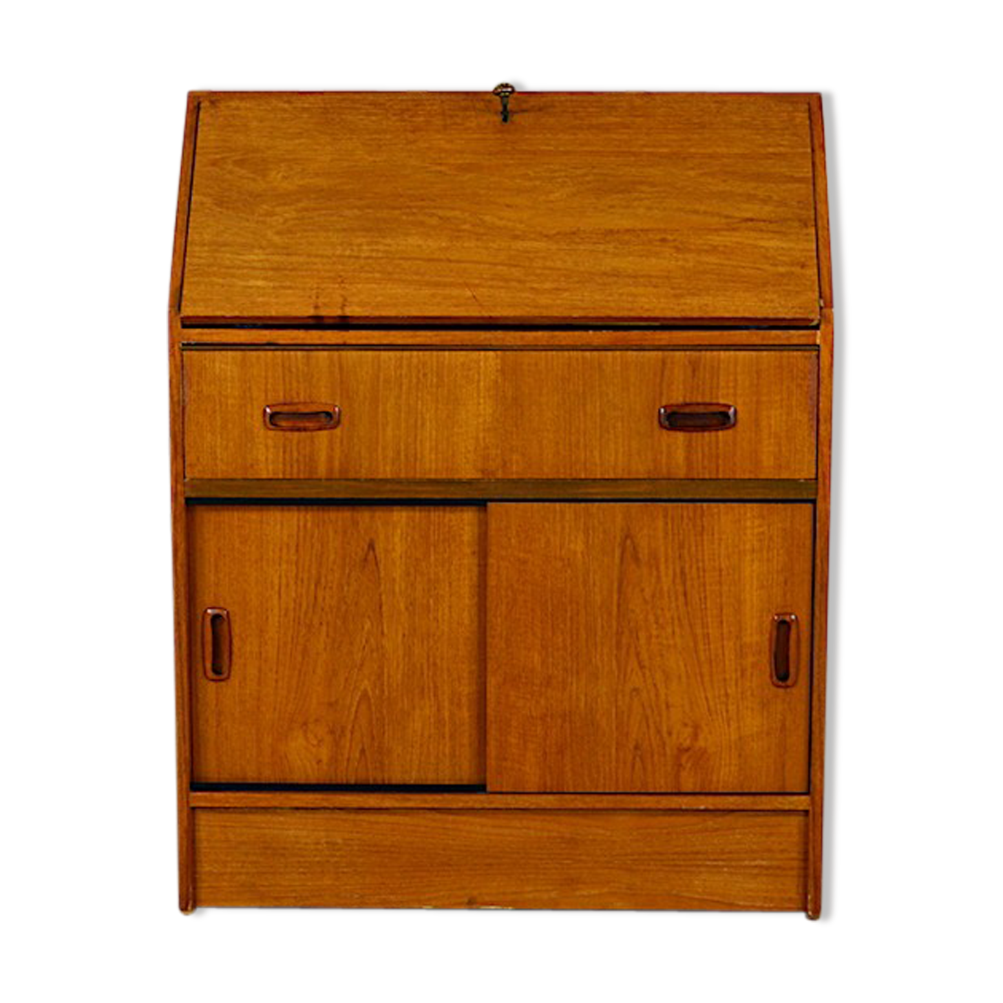Secretary scandinavian teak gold vintage 1960