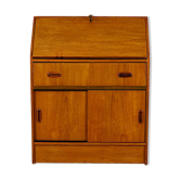 Secrétaire scandinave en teck doré vintage 1960