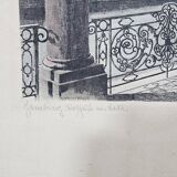 Etching "Town Hall in Hamburg" by Albrecht Bruck