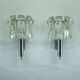Set of four large Murano glass elements and chromed brass sconces, Italy 60