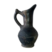 Vase / Cruche ancienne en terre cuite enfumée — Céramique artisanale