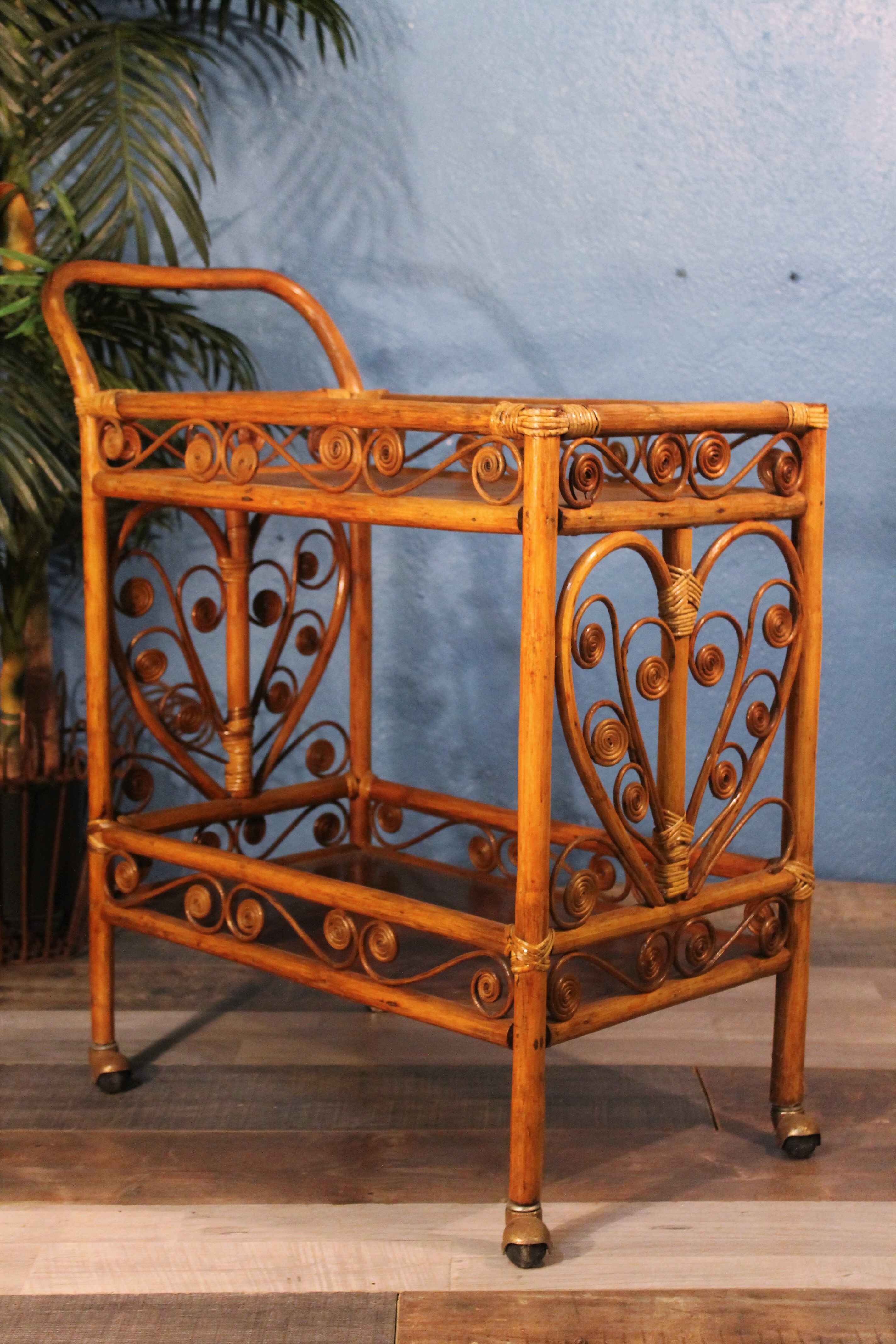 Rattan serving table 1970