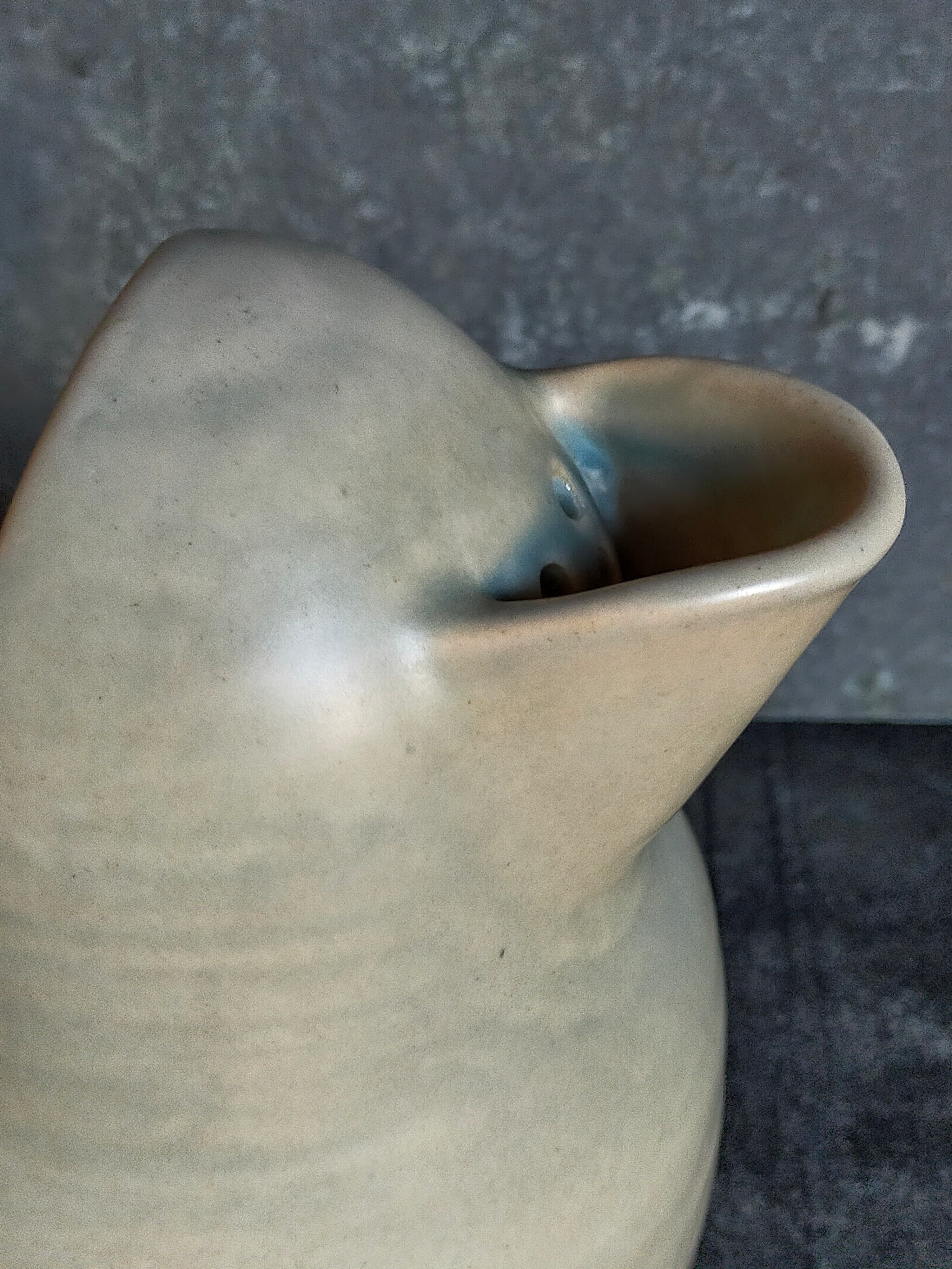 Ceramic potter's pitcher with matte enamel, 50s