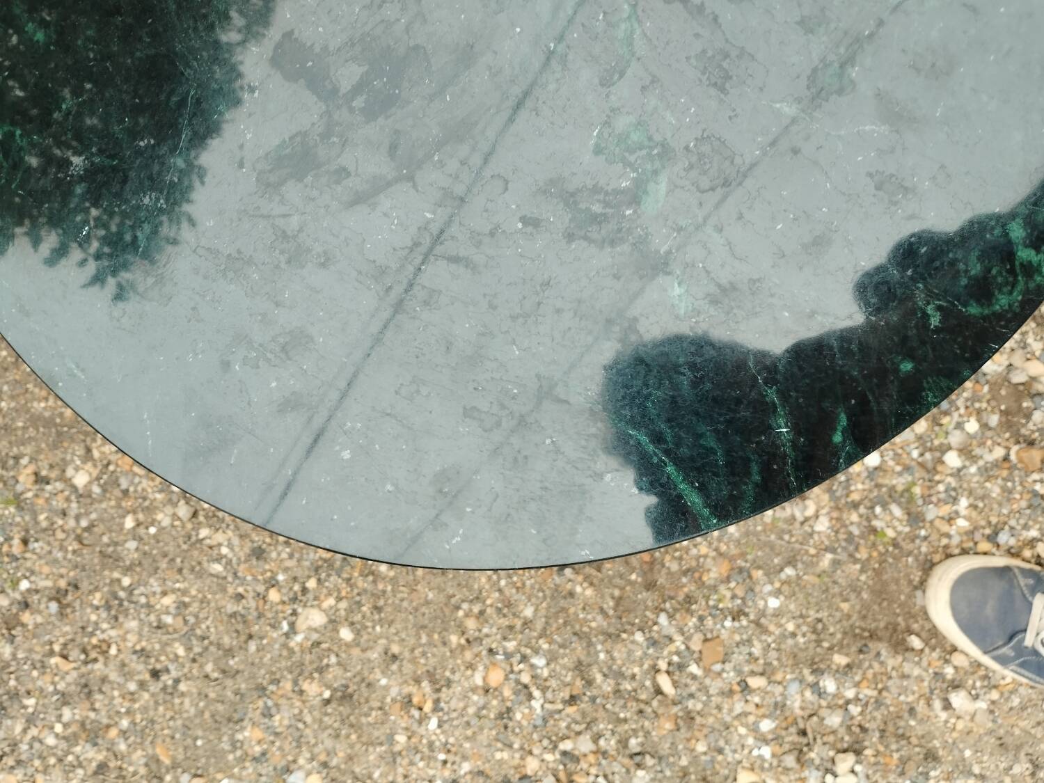 Antique Empire style pedestal table with marble top