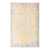 7x10 Vintage Peach Beige Large Area Turkish Vintage Rug, 195x313Cm