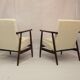 Pair of armchairs Henryk Lis 300-190 years 1970 fabric white buckle.