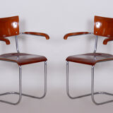 Set Of 4 Restored Bauhaus Beech Plywood Armchairs by Mart Stam, High Gloss, 1930s, Germany