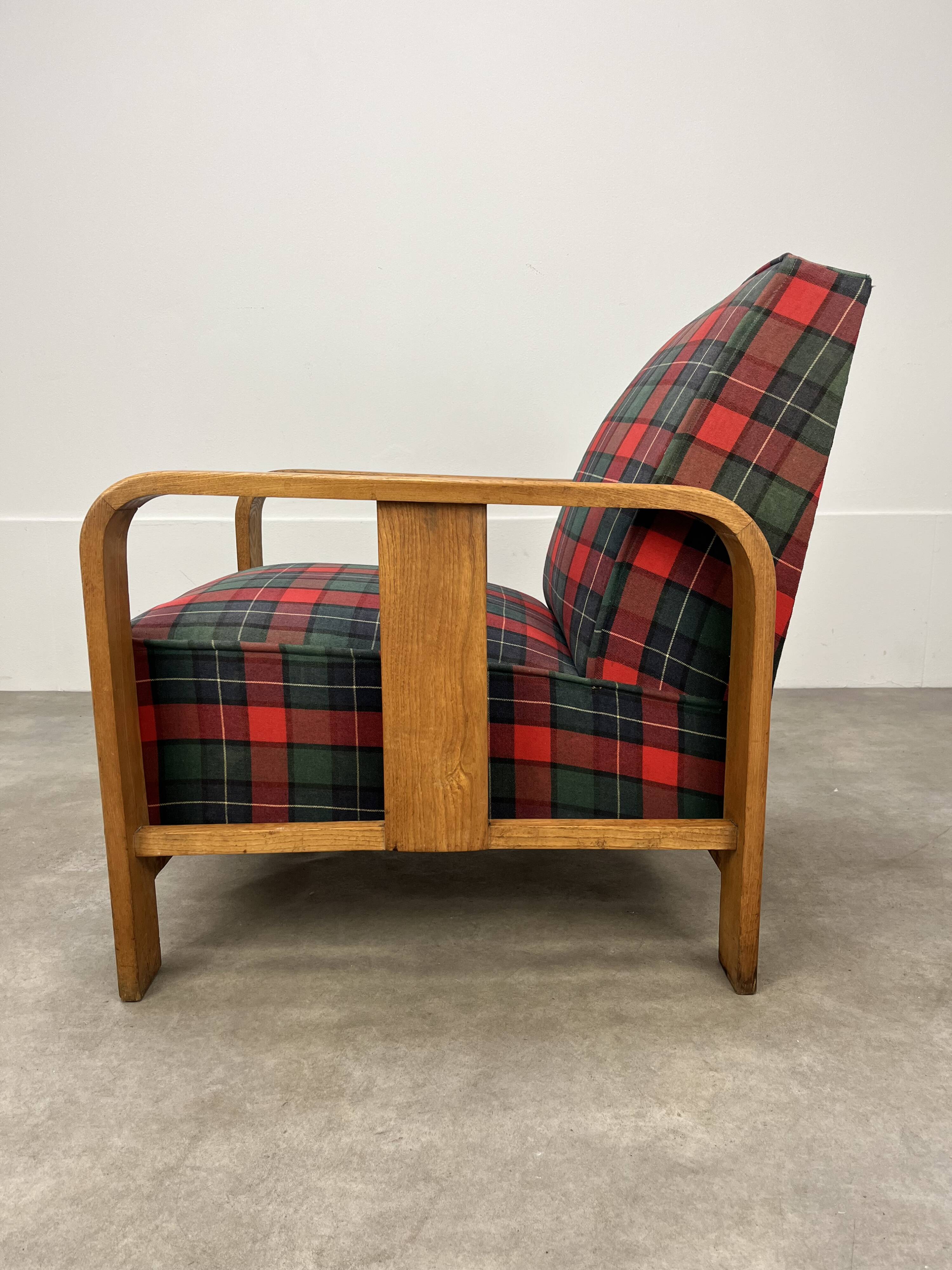 Art Deco wooden armchair from the 1930s