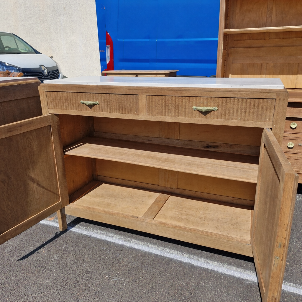 Art Deco buffet in white marble