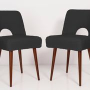 Chaise 'Shell' en bouclé gris foncé, années 1960