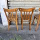 (Lot) 4 vintage wooden bistro chairs by Baumann