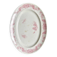 Plat ovale Creil & Montereau en terre de fer rose, service "Centaurée"