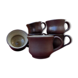 Set of 6 stoneware coffee cups