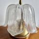 Lampe de table en laiton vintage et verre en forme de feuille