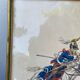 3 old engravings of horses / triptych riders golden frame