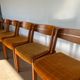 Set of 5 scandinavian chairs vintage teak and orange 70s