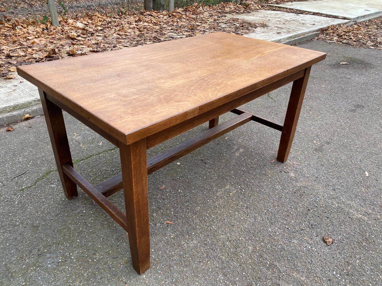 19th century solid oak farmhouse table, 140x80cm