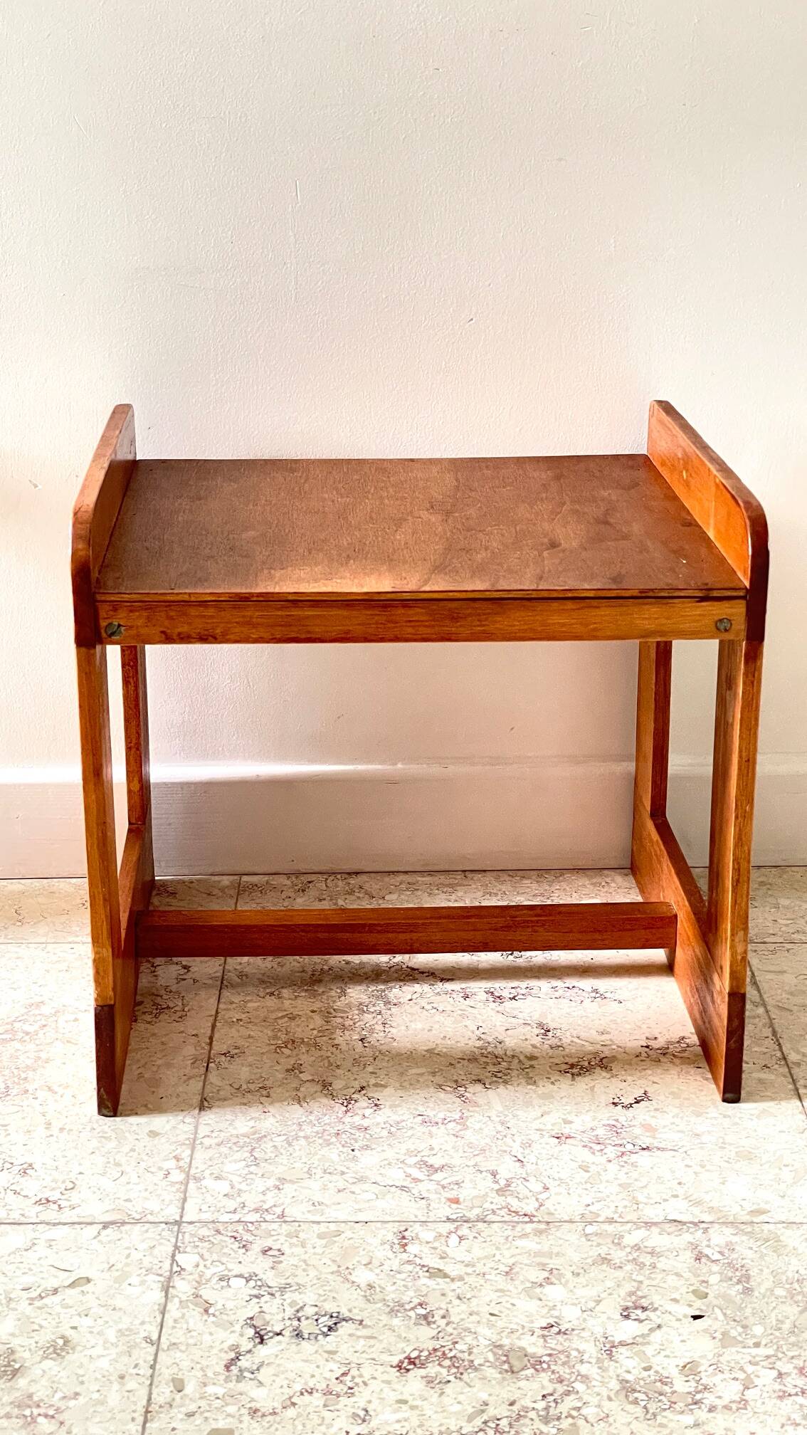 Geometric coffee table wood vintage honey