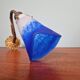 Wall light in gilded bronze and blue marmoreal glass, early 20th century