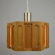 Hexagonal Architectural Pine Pendant Lamp, Sweden, 1970s