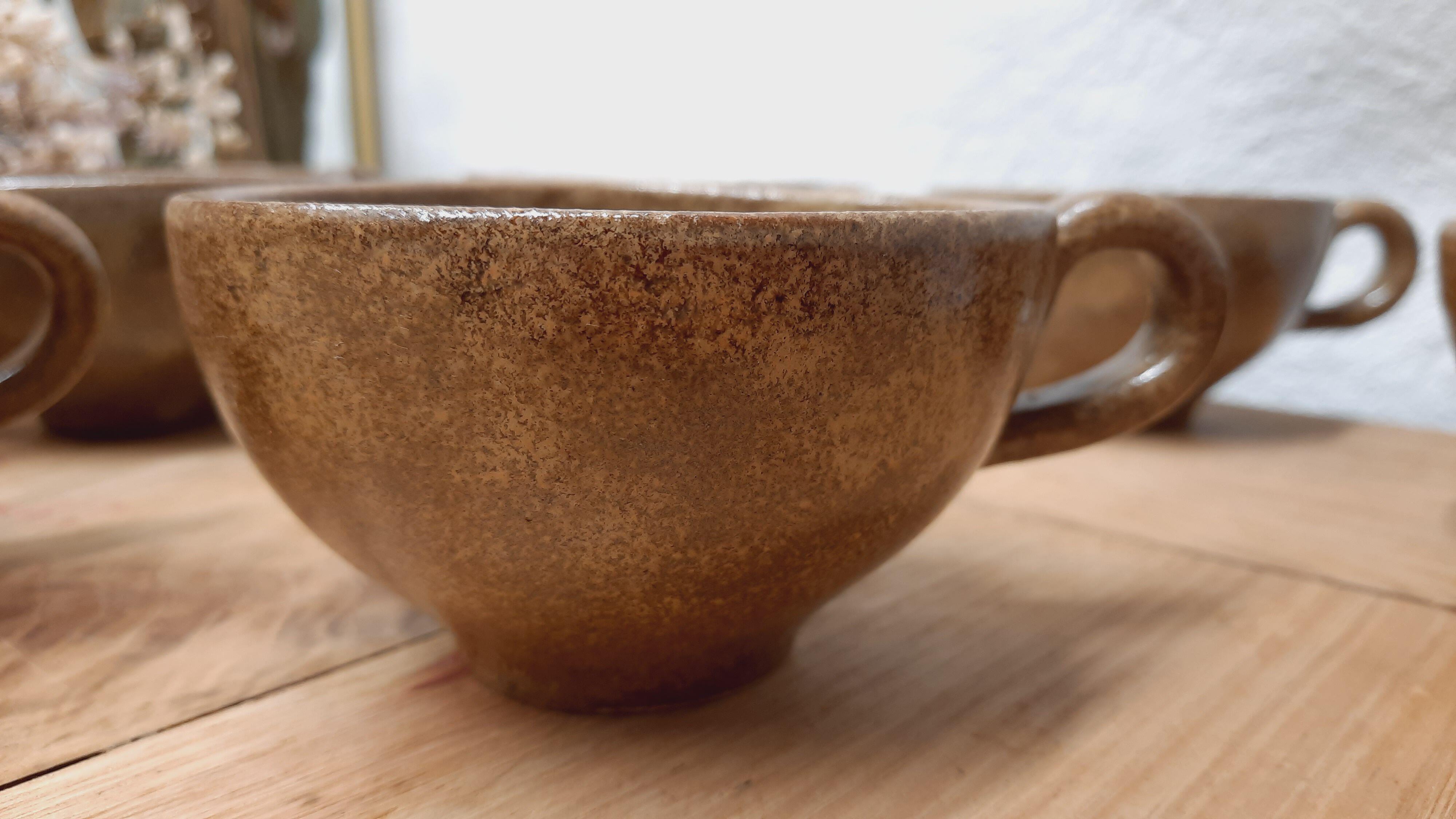 Set 6 cups handmade stoneware