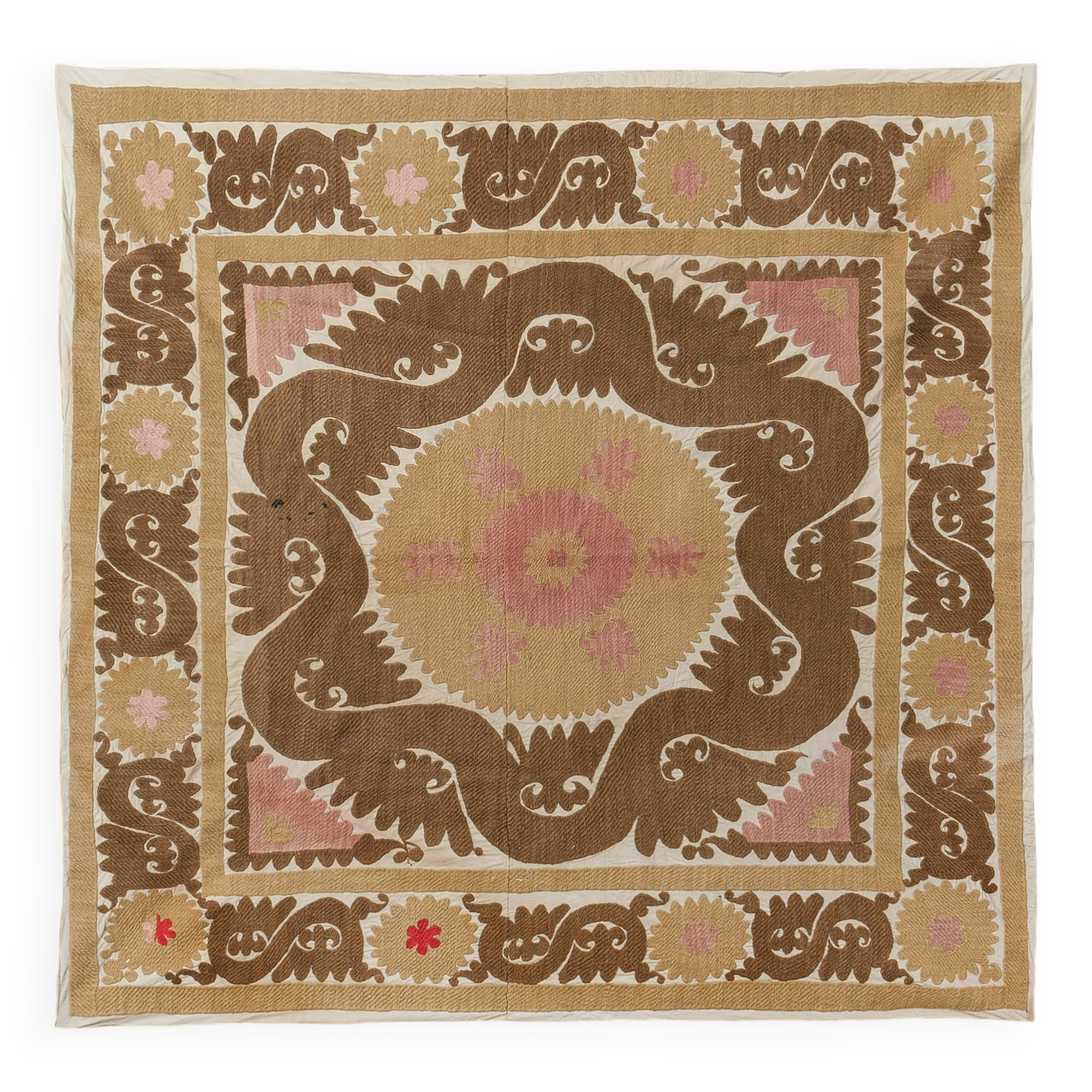 Tapis noué à la main, tapis turc vintage 140x140 cm