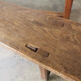 Paire de bancs anciens en chêne