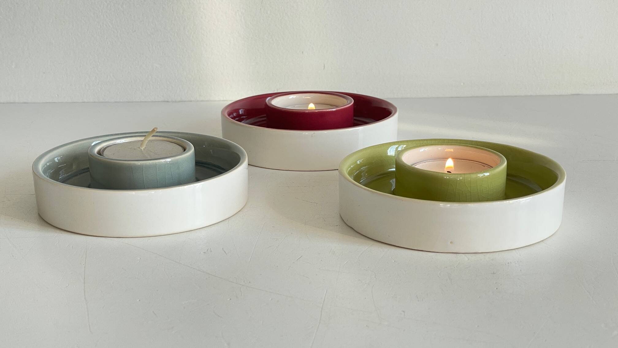 BOUGEOIRS Cracked Ceramic Candle Holder