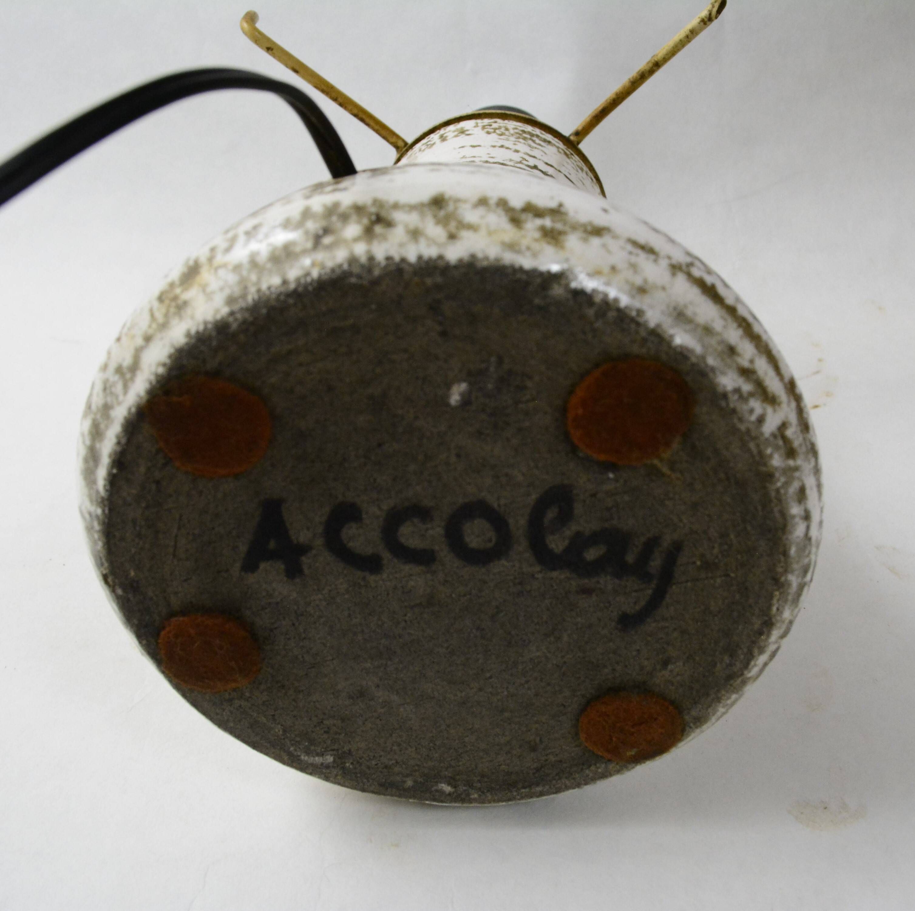 Brutalist design lamp in ceramic and metal - Accolay