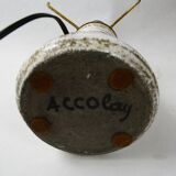 Brutalist design lamp in ceramic and metal - Accolay