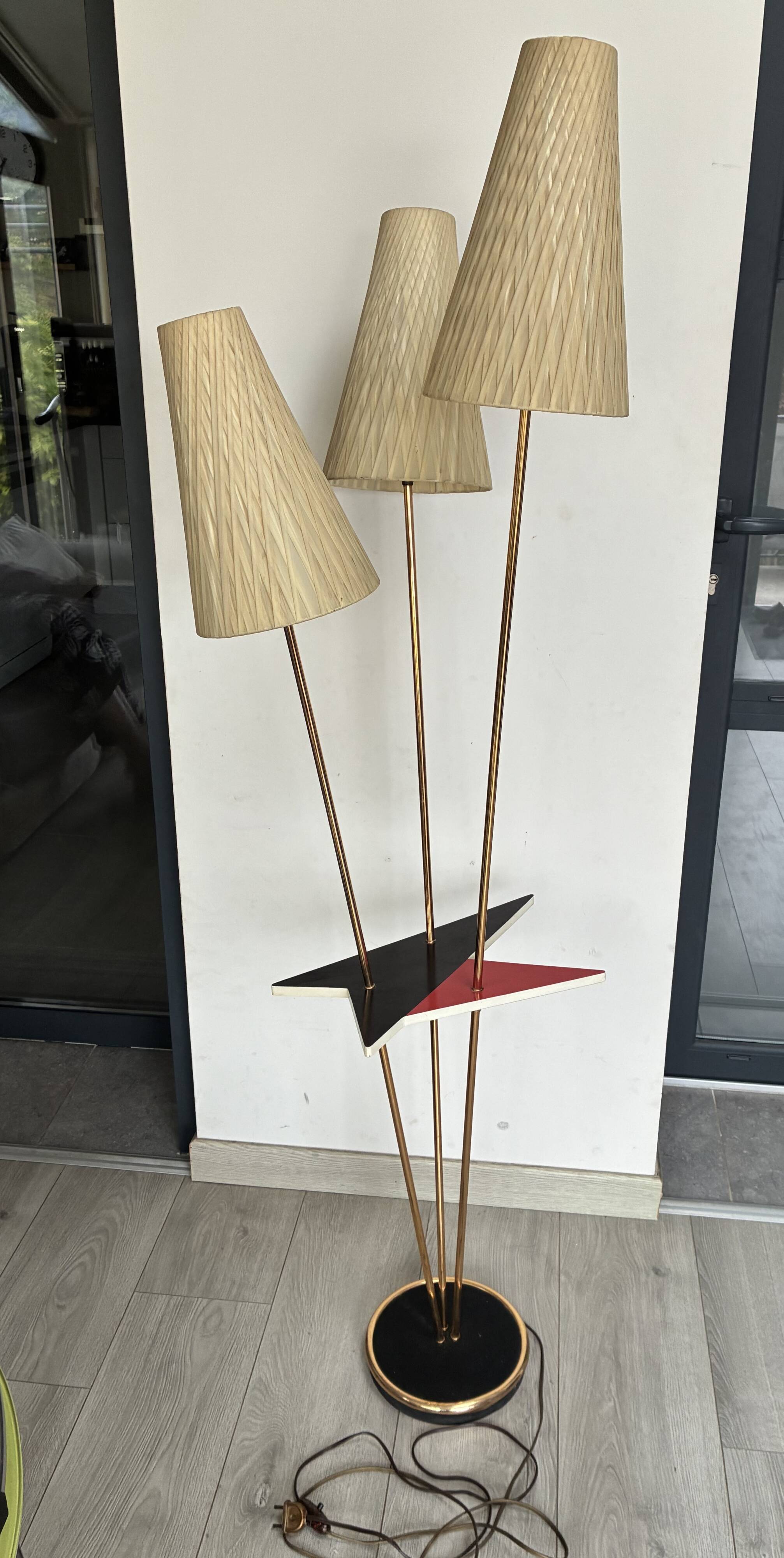 Bouquet floor lamp with 3 lights in Lunel/Arlus style – France 1950s