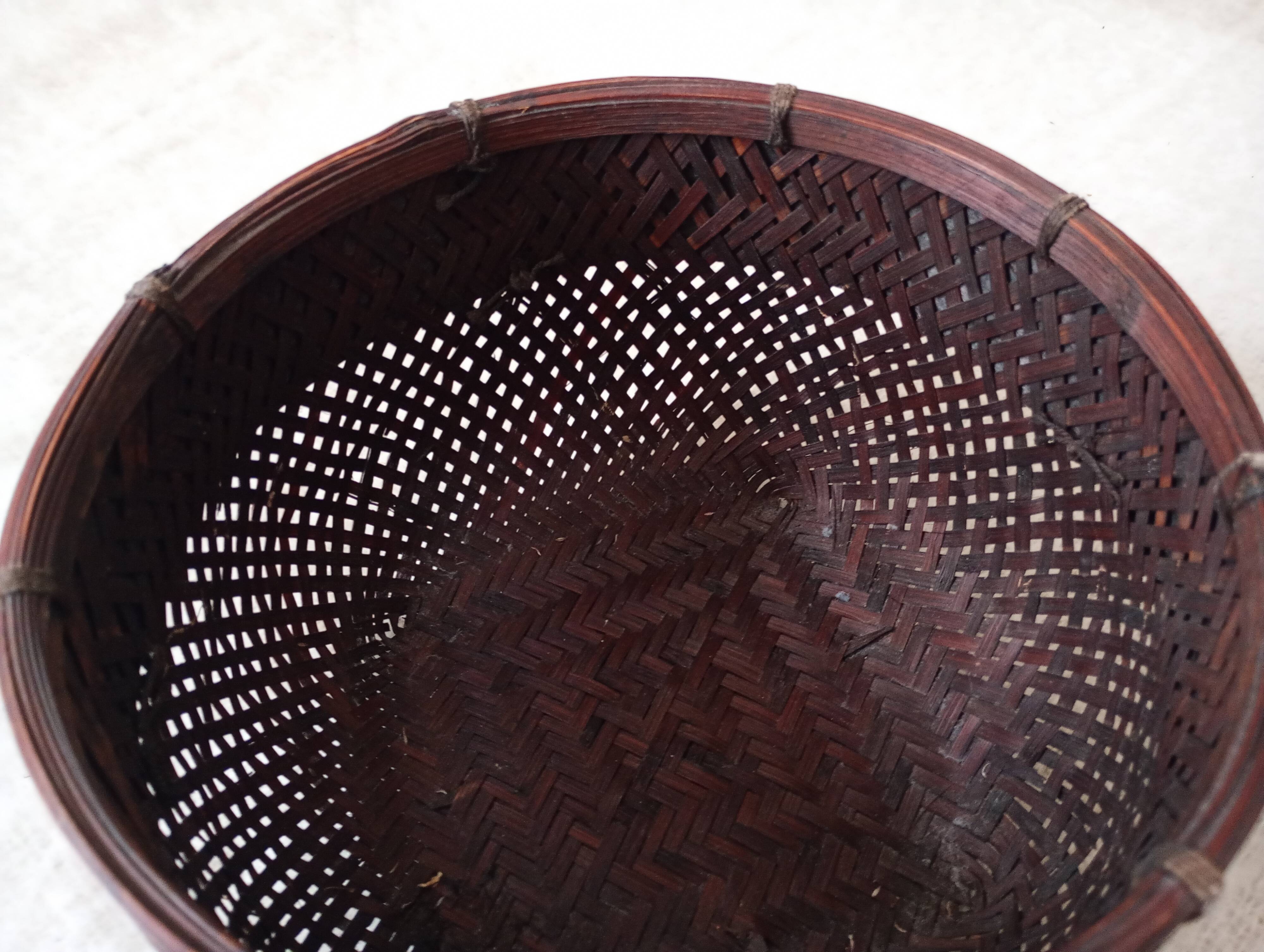 Japanese woven bamboo basket